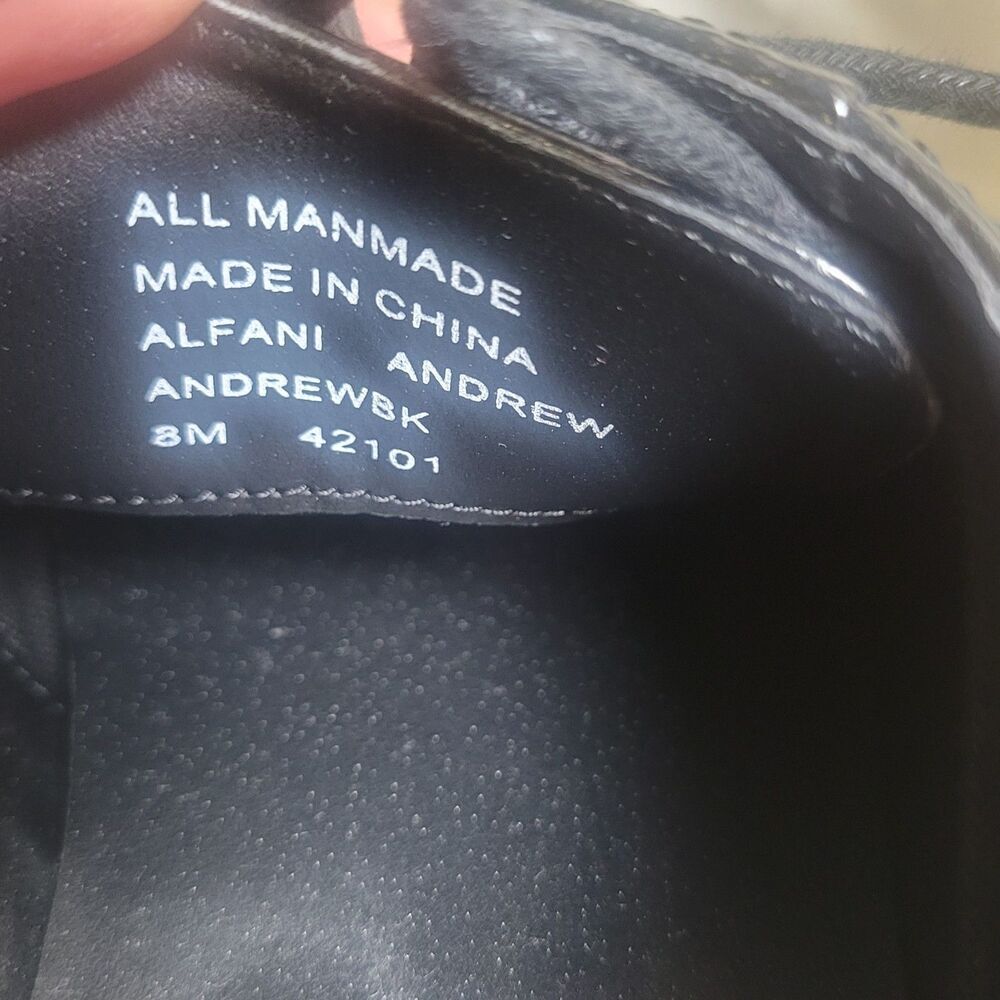 Alfani 8‎ Dress Shoes Andrew Black Faux-Leather Plain Toe Lace Up Men - Picture 8 of 12